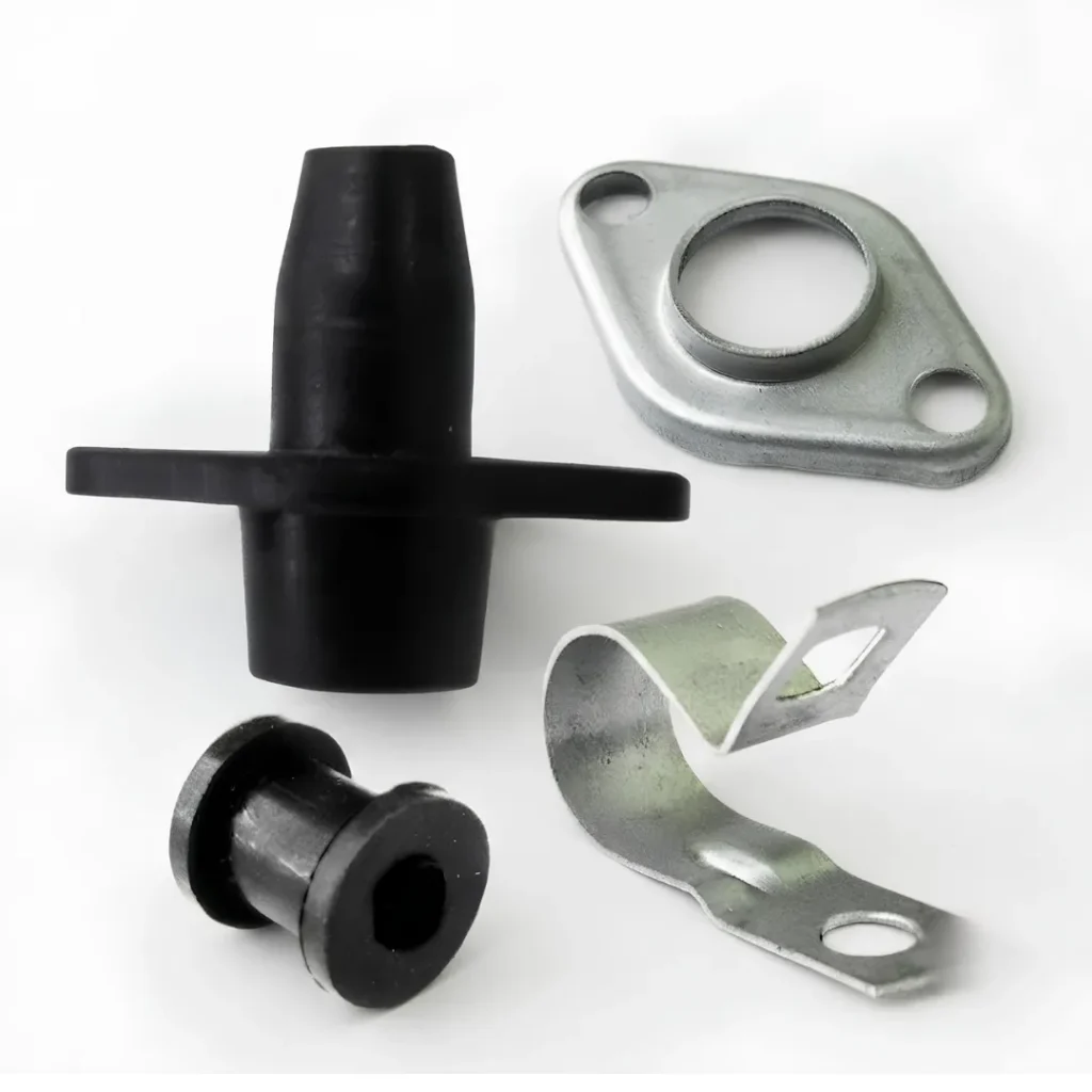Thumbnail image of the Vachan Rubber Grommet Kit suitable for Crompton and other compatible pumps. The installation kit contains a durable rubber grommet, stainless steel collar clamp, rubber bush, and stainless steel P-clip designed for waterproof cable sealing and dependable pump maintenance. Manufactured using premium-quality rubber and corrosion-resistant stainless steel for extended service life. The kit helps protect cables against water ingress, vibration, and wear while ensuring secure installation in submersible pumps. Popular Google searches include Crompton pump spare parts, rubber grommet kit, waterproof cable seal, cable entry kit, pump repair accessories, replacement rubber bush, stainless steel clamp, P-clip, and submersible pump installation kit.