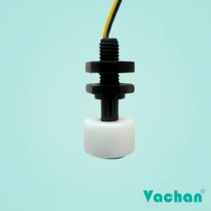 VFS 103 Float Sensor vertical water level sensor with polypropylene housing and compact float design for automatic liquid level detection in tanks, reservoirs, RO systems, and industrial process applications.