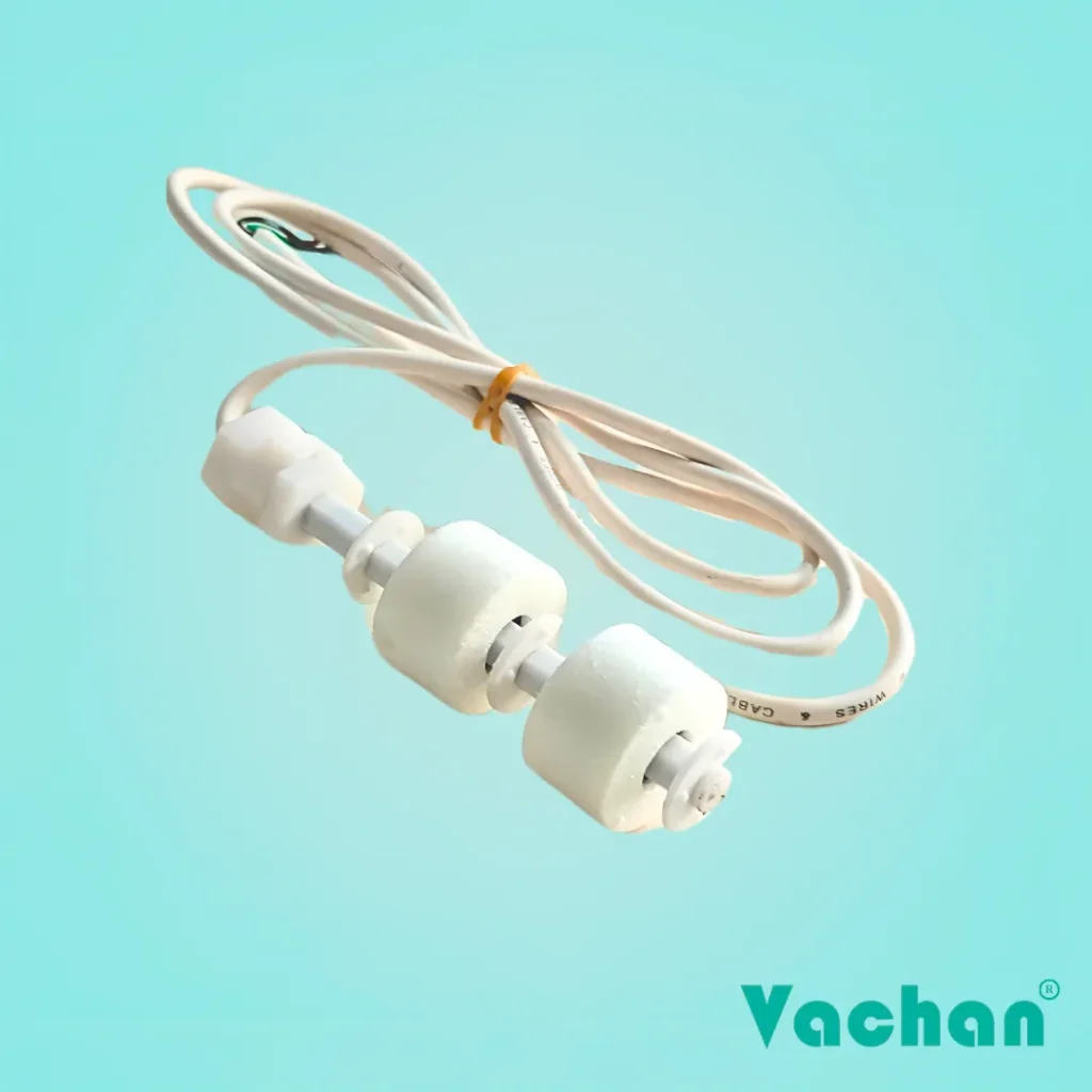 VFS 107 Dual Float Sensor water level sensor with dual float design, polypropylene housing, durable stem construction, and PVC cable for accurate dual liquid level monitoring in overhead water tanks, underground water tanks, storage reservoirs, RO water systems, industrial process tanks, chemical storage containers, water treatment plants, automatic tank filling systems, and pump control applications. This vertical float switch is widely used as a float sensor, water tank float switch, liquid level sensor, tank level sensor, automatic water level controller, dual float switch, reed switch float sensor, PP float switch, industrial float sensor, reservoir level sensor, and pump automation component for residential, commercial, agricultural, and industrial liquid level control systems requiring reliable, corrosion-resistant, maintenance-free performance.