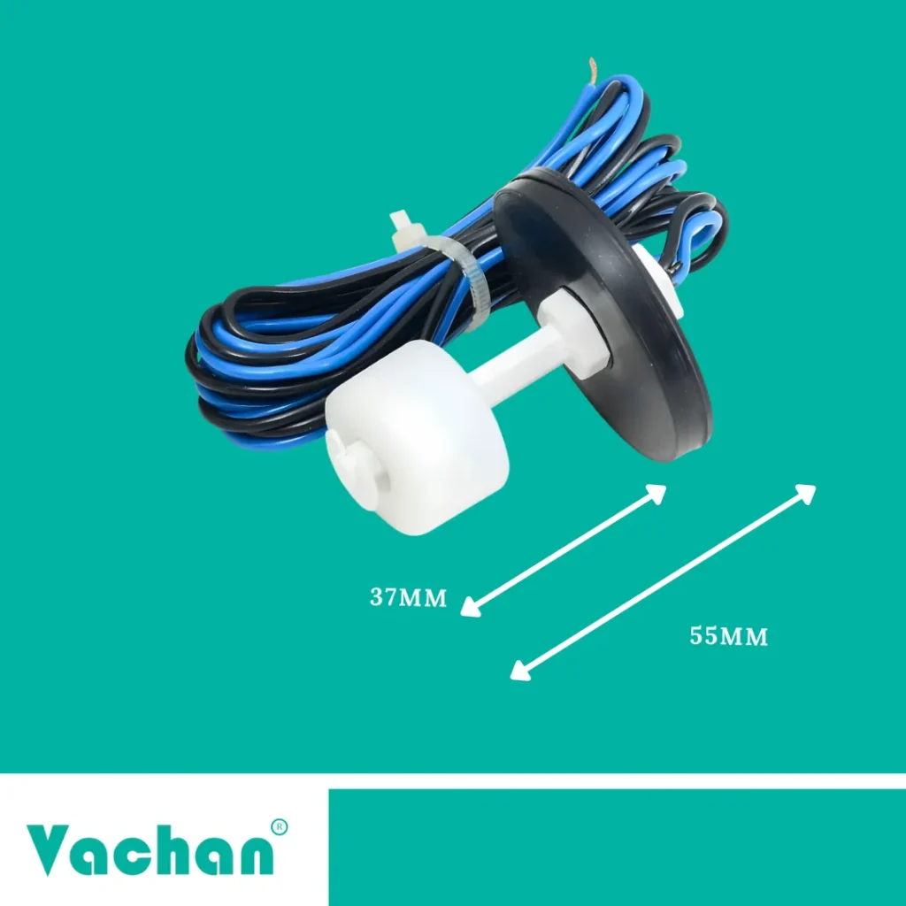The VFS 119 Float Sensor features a compact body measuring approximately 37 mm float length and 55 mm overall mounting length, making it ideal for compact water tanks, overhead tanks, underground sump tanks, RO systems, industrial storage tanks, cooling systems, liquid storage containers, and water treatment plants. Designed with a durable polypropylene body and corrosion-resistant float, this vertical water level sensor ensures reliable liquid level detection, automatic pump control, tank level monitoring, float switch automation, industrial liquid level sensing, magnetic float switch operation, water level controller applications, and long-lasting performance in residential, commercial, and industrial environments where accurate water level measurement is essential.