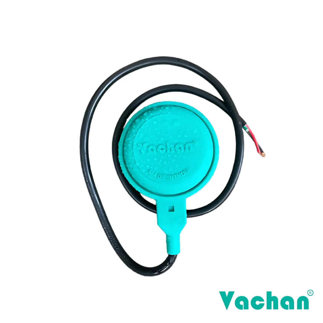 Vachan Float Switch Without Counter Weight for automatic water level control in overhead tanks, underground tanks, sump tanks, borewell systems, industrial water storage tanks, sewage systems, and commercial pumping applications. This high-quality float switch provides automatic pump operation, overflow protection, dry run prevention, reliable water level sensing, and long service life.
